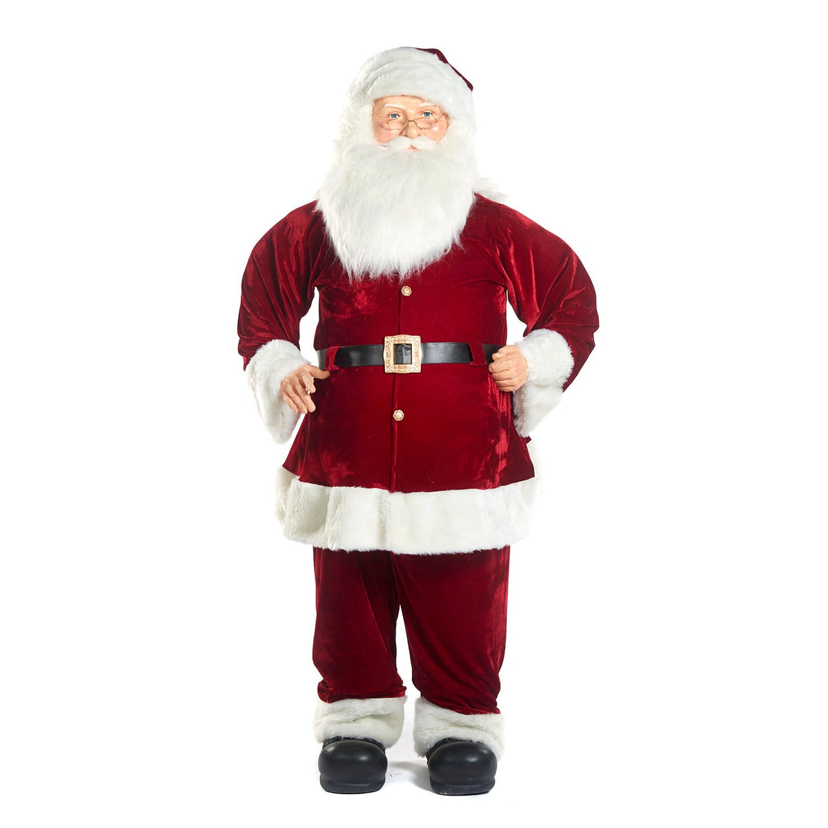 Figurină Moș Crăciun uriaș, cu aspect real, înaltă de 183 cm
