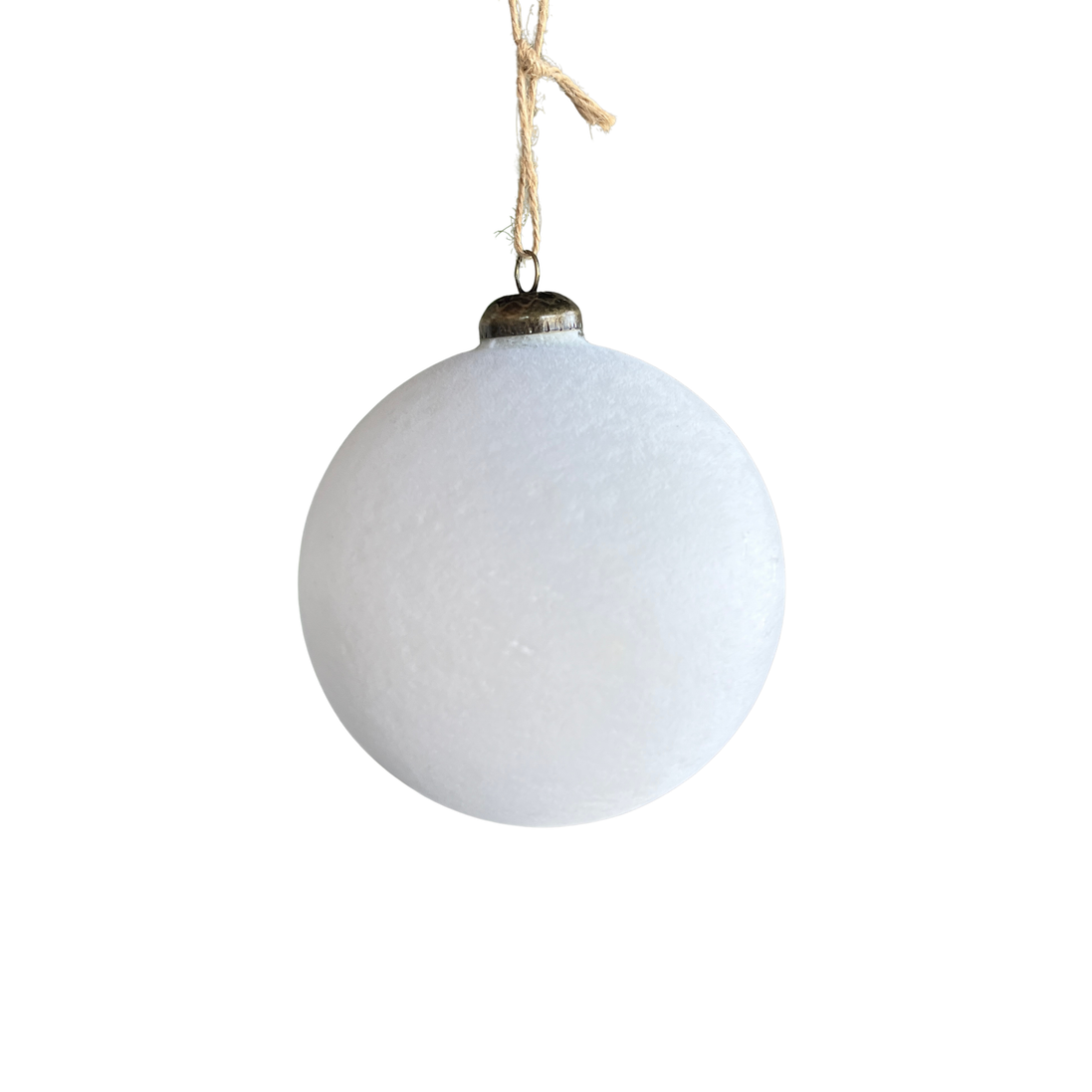 Glob din sticlă alb mat catifelat, 10 cm