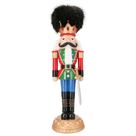 Spărgător de nuci cu căciulă din blană, multicolor, 89 cm