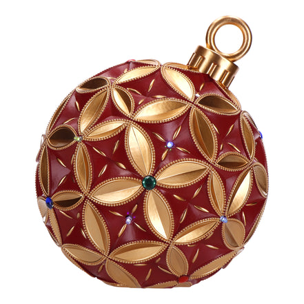 Glob Urias Decorativ cu LED si Pietricele 26x26x29,5cm rosu