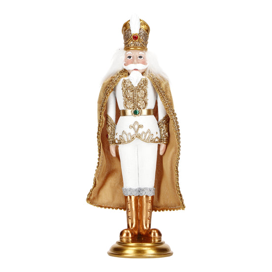 Spărgător de nuci decorativ cu mantie, alb/auriu, 29,8 cm