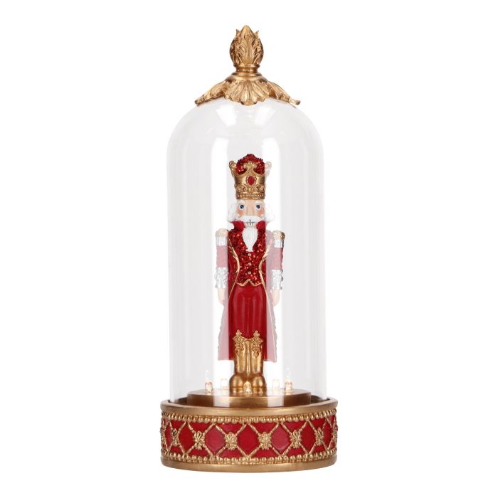 Spărgător de nuci în cupolă decorativă, roșu/auriu, 28cm