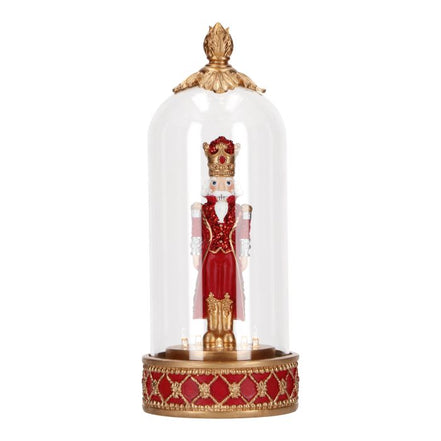Spărgător de nuci în cupolă decorativă, roșu/auriu, 28cm
