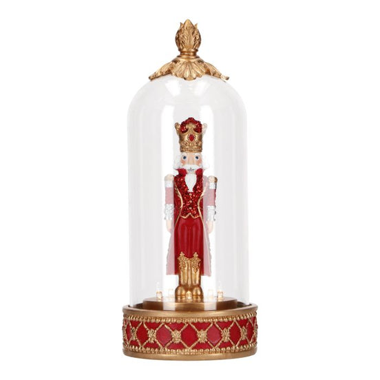 Spărgător de nuci în cupolă decorativă, roșu/auriu, 28cm