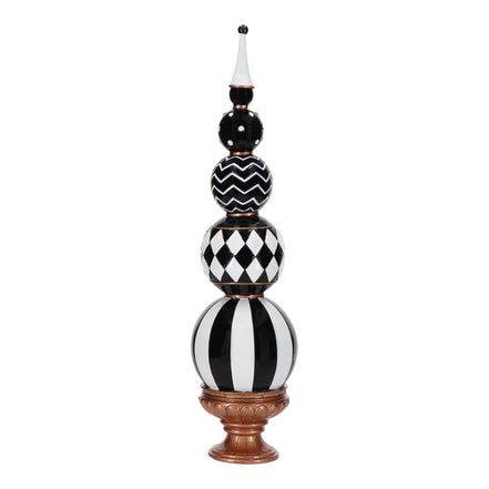 ORNAMENT DE CRACIUN DIN GLOBURI NEGRU/ALB/AURIU 40CM