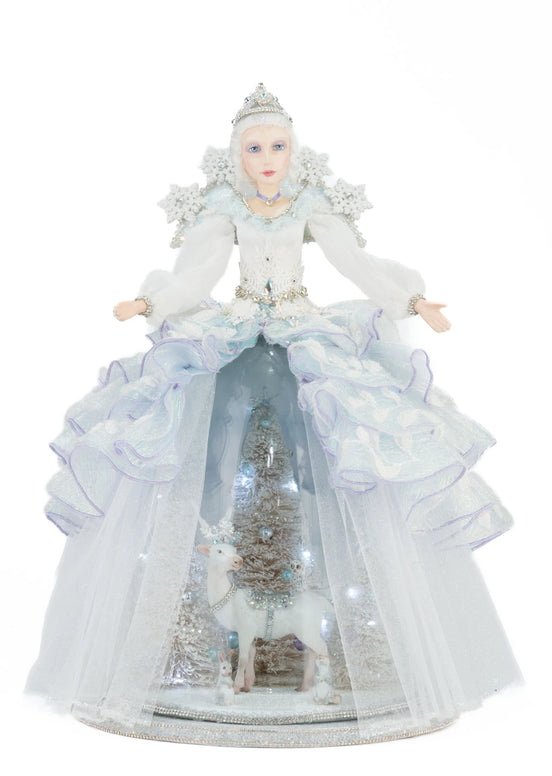 Regina de Cristal cu sceneta ascunsa alb 51cm