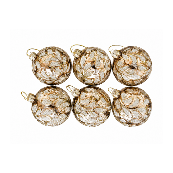 Set 4 globuri de brad, auriu mat, 10cm