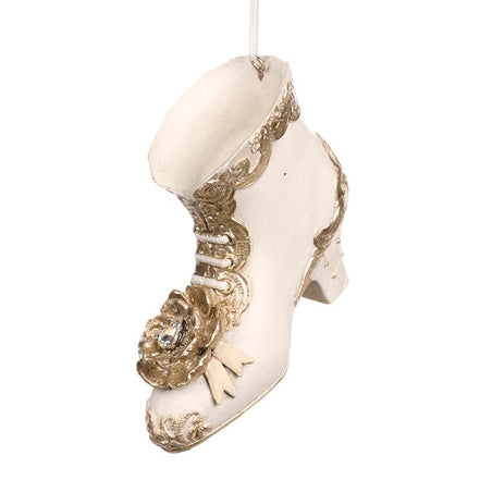 Pantofior/Ghetuta decorativa 10cm crem/sampanie