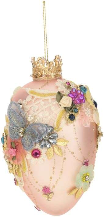 Ou din sticla Fabergé colectia Jewel roz 18cm MARK ROBERTS