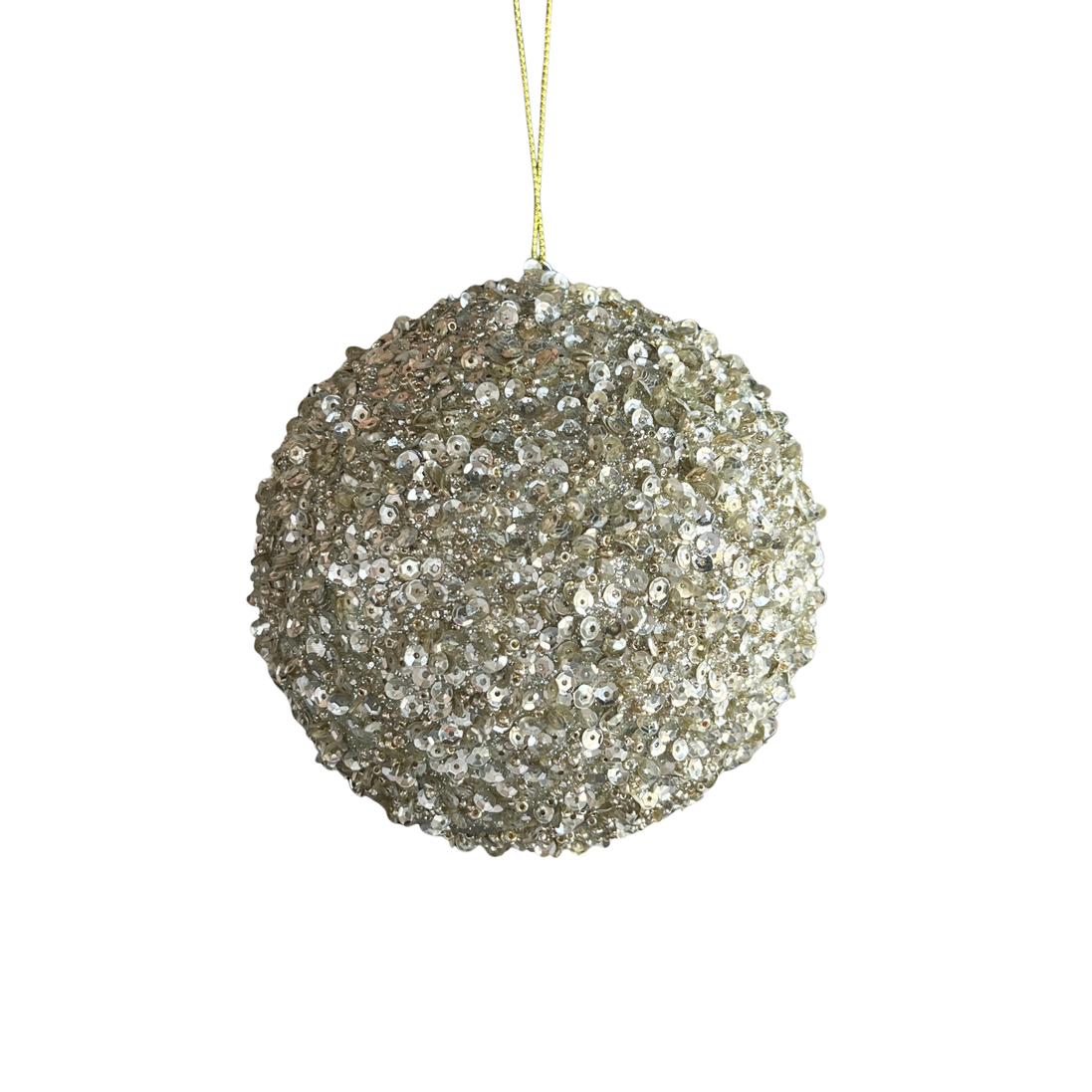 Glob cu paiete si margele sampanie 12cm