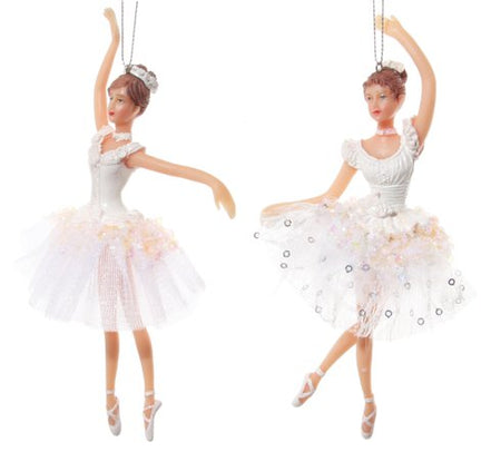 Balerine decorative, roz/alb, 16 cm