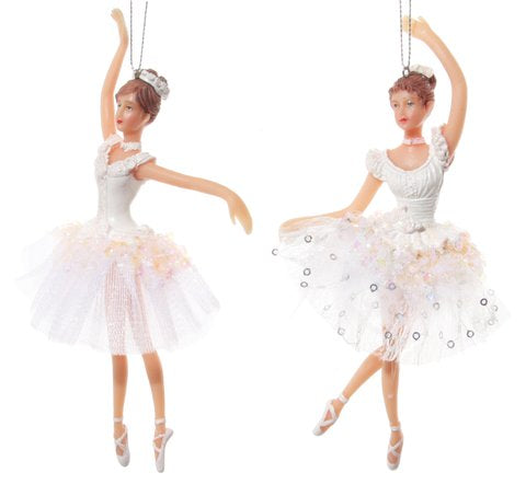 Balerine decorative, roz/alb, 16 cm