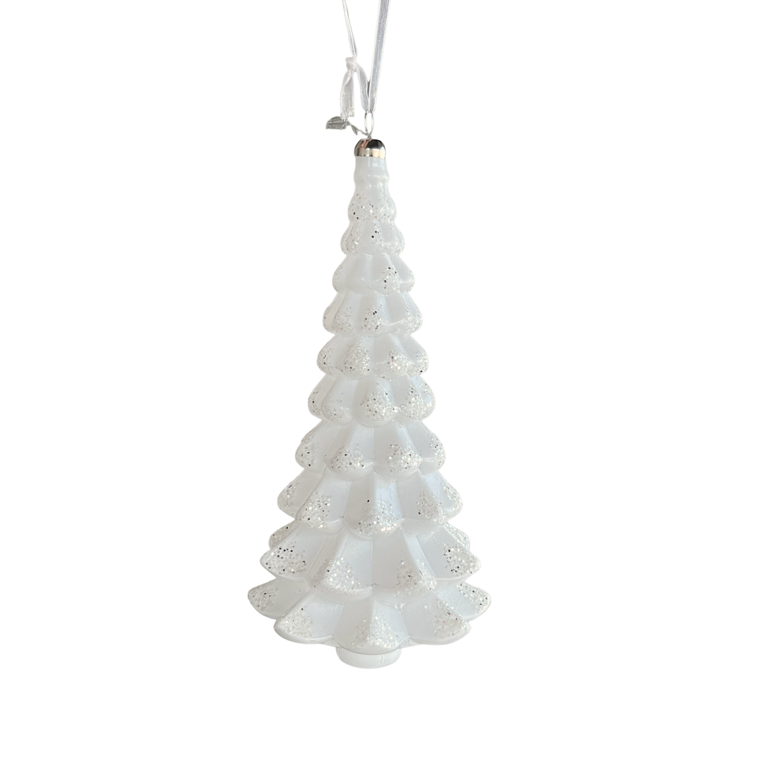 Bradut Ornament de sticla alb 26cm