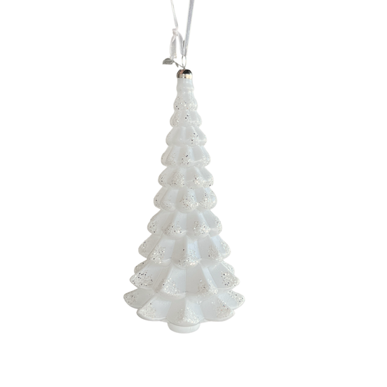 Bradut Ornament de sticla alb 26cm