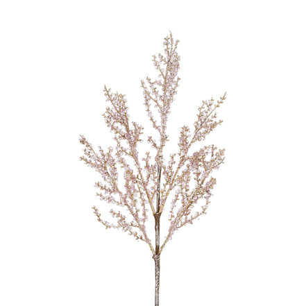 Ramură decorativă Jewel, roz-mov cu accente aurii, 54 cm