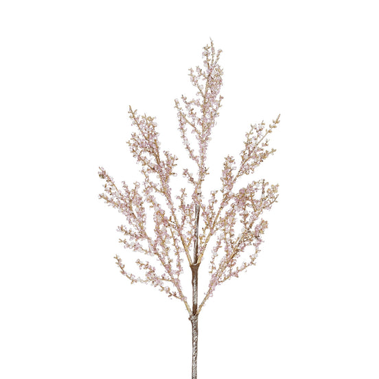 Ramură decorativă Jewel, roz-mov cu accente aurii, 54 cm
