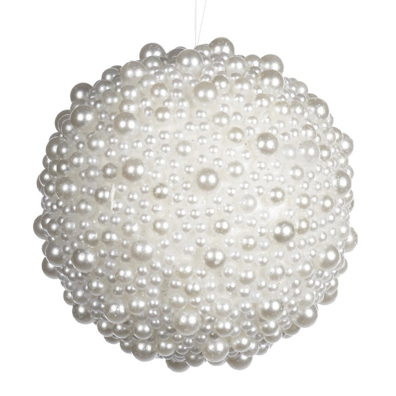 Glob cu perle alb/crem 9 cm