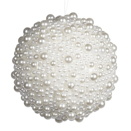 Glob cu perle alb/crem 9 cm