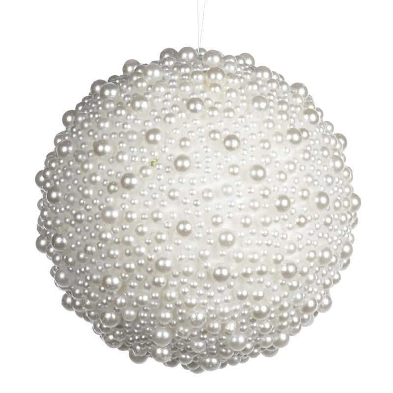 Glob cu perle alb /crem 12cm