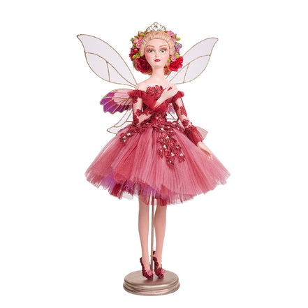 Păpușă decorativă zână Fairy Banquet, roz, 67,5 cm