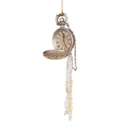 Ceas de buzunar decorativ din colectia Frozen in Time , auriu sampanie, 21.5cm