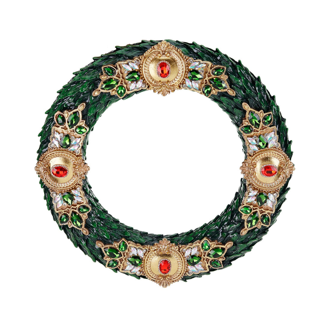 Coronita decorativa colectia Jewel verde/auriu/rosu 42,5 cm