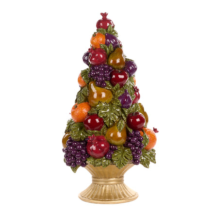 Pom decorativ cu fructe, burgundy/portocaliu, 51cm