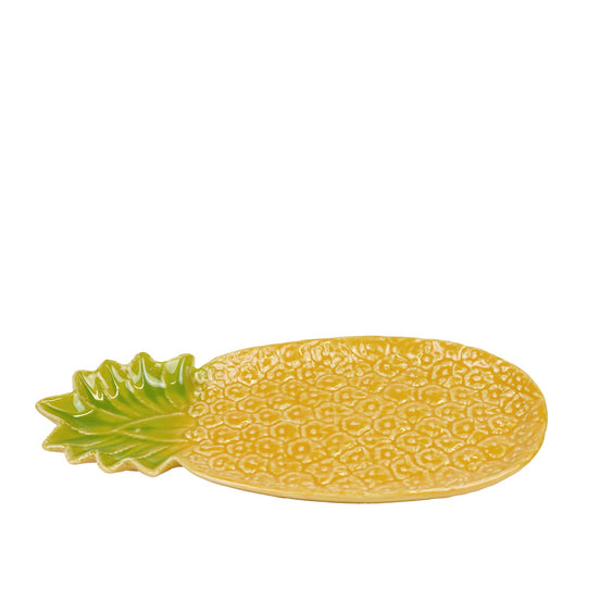 Farfurie în formă de ananas, galben/verde 37,5cm