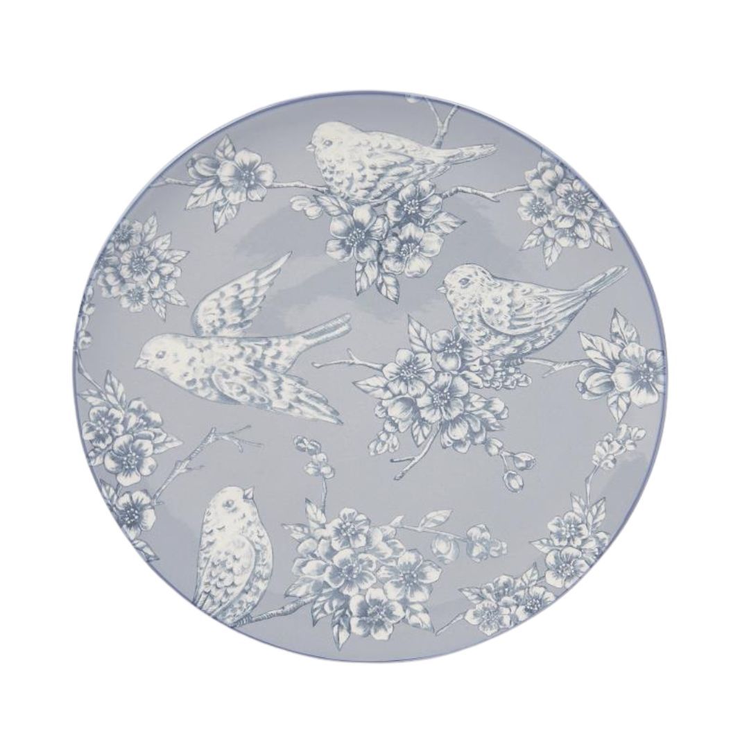 Farfurie cu model floral și păsări Albastru/Alb 20,5cm