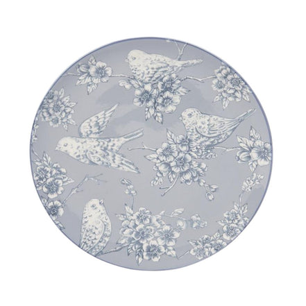 Farfurie cu model floral și păsări Albastru/Alb 20,5cm