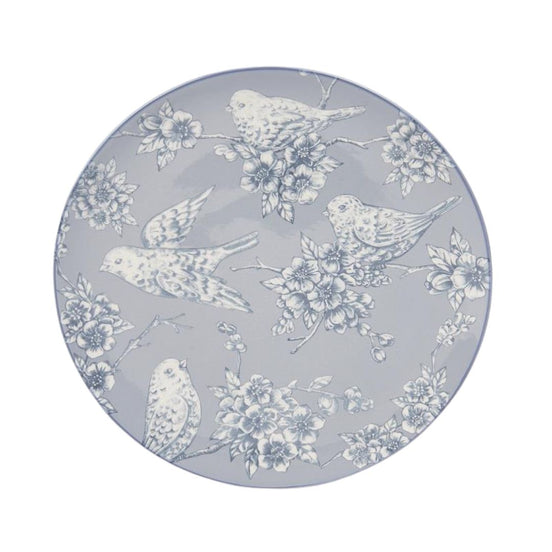 Farfurie cu model floral și păsări Albastru/Alb 20,5cm