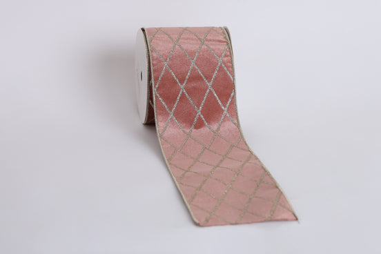 Panglică decorativă textilă cu model în carouri, maro, 10cm x 9m