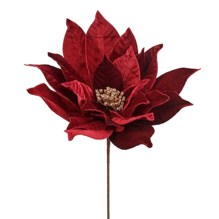 Craciunita cu tulpina, catifea, Burgundy 50cm