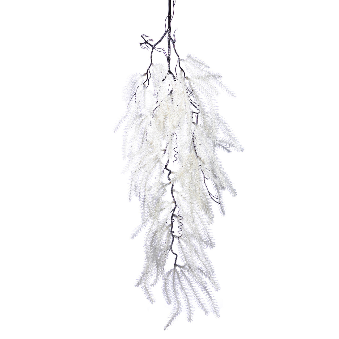 Ramură de amaranthus cu sclipici 92cm alb