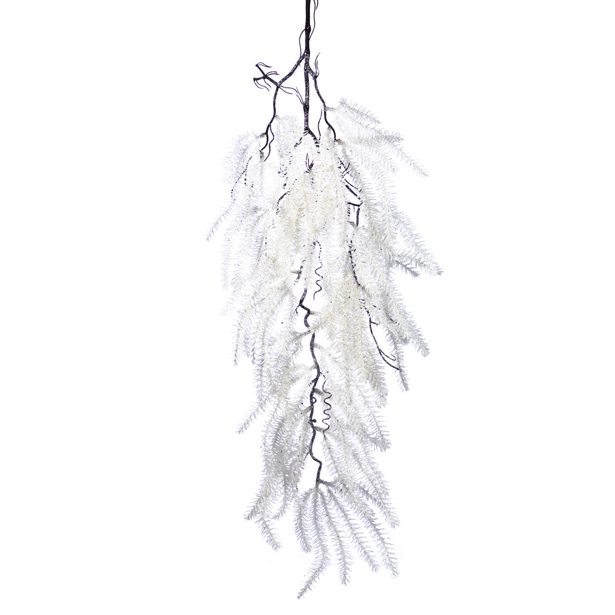 Ramură de amaranthus cu sclipici 92cm alb