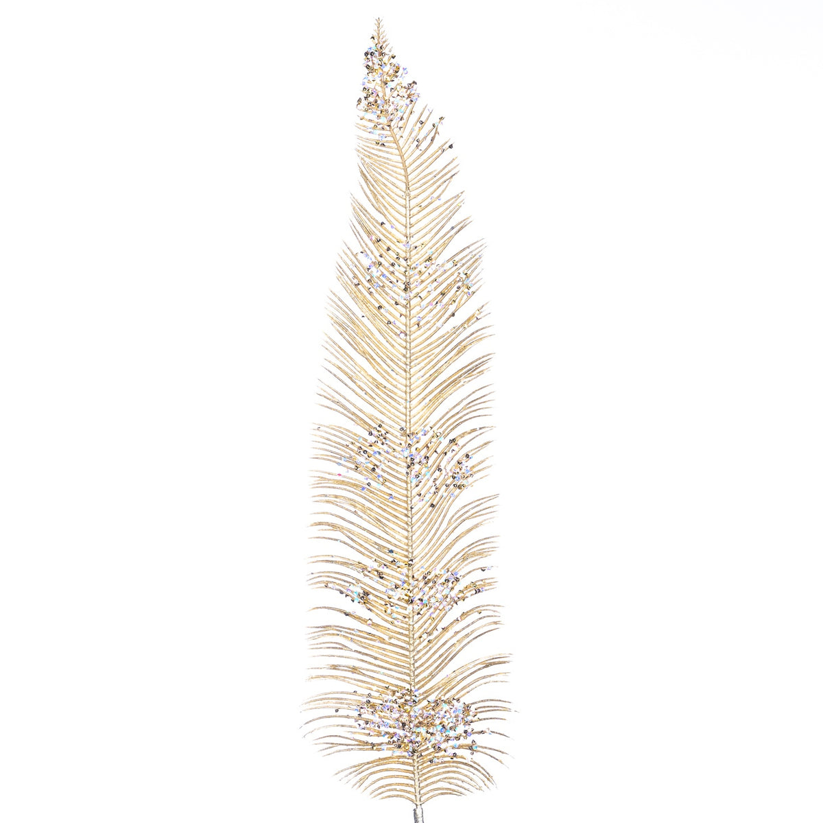 Pană decorative cu paiete, auriu, 76 cm