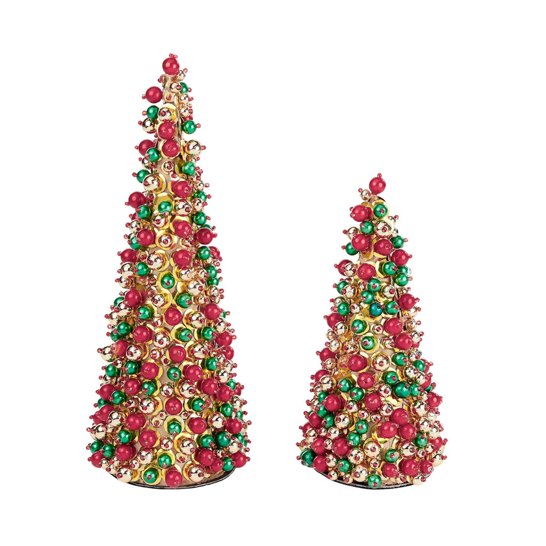 Brazi decorativi cu mărgele, roșu/verde/auriu, 26 cm