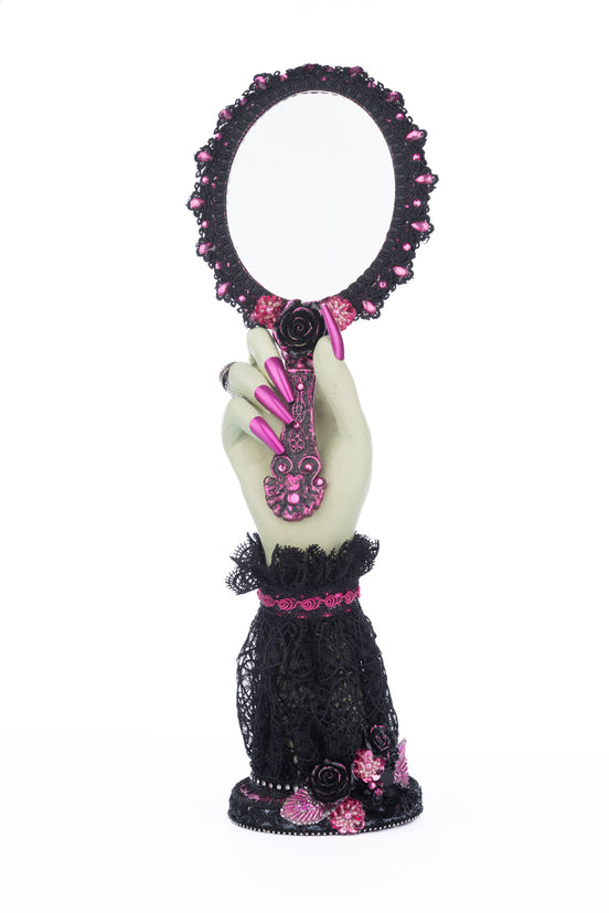 OGLINDA DE MÂNĂ PINK PANIC, NEGRU/ROZ, 42 CM