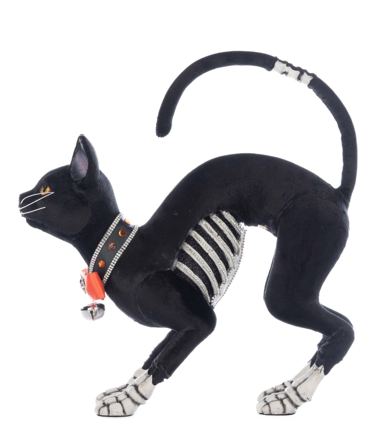 FIGURINA PISICA JUPUITA, NEGRU/ALB, 35 CM
