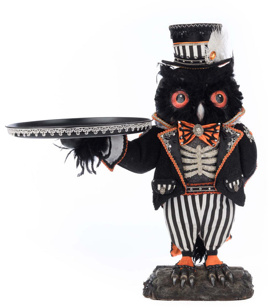 DECOR PLATOU BUFNITA OSCAR MACABRE, NEGRU/PORTOCALIU, 55 CM