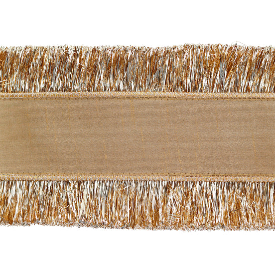 Panglica decorativa conturata cu beteala fina, auriu 10cm x 5m