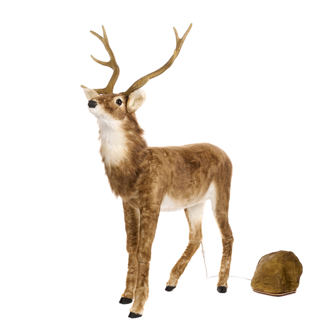 Ren cu blanita , decorativ 168cm, maro / alb