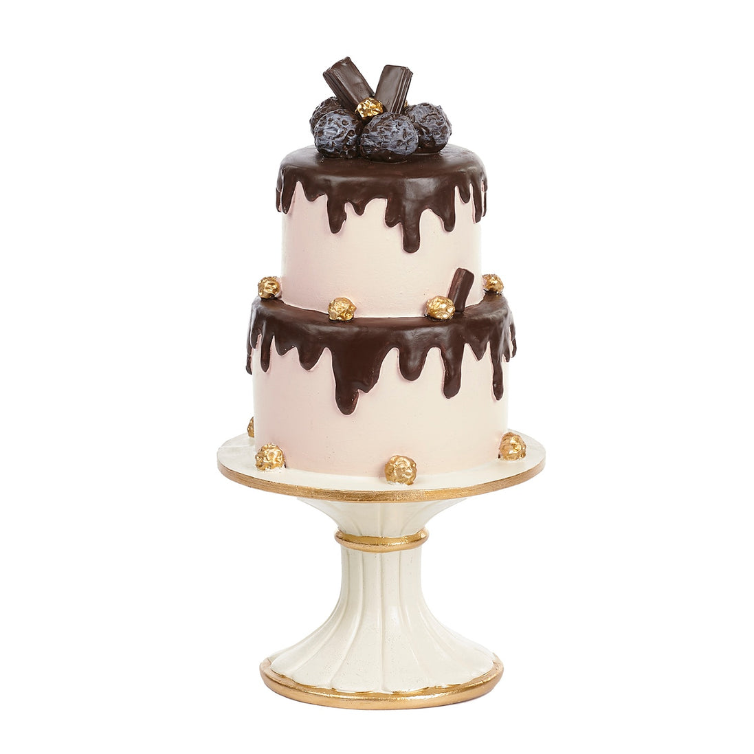 Prăjitură decorativă pe suport, roz/maro, 25,5 cm