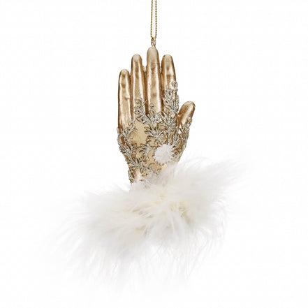 Manusa decorativa colectia regala cu blanita auriu/șampanie/crem 10.5cm