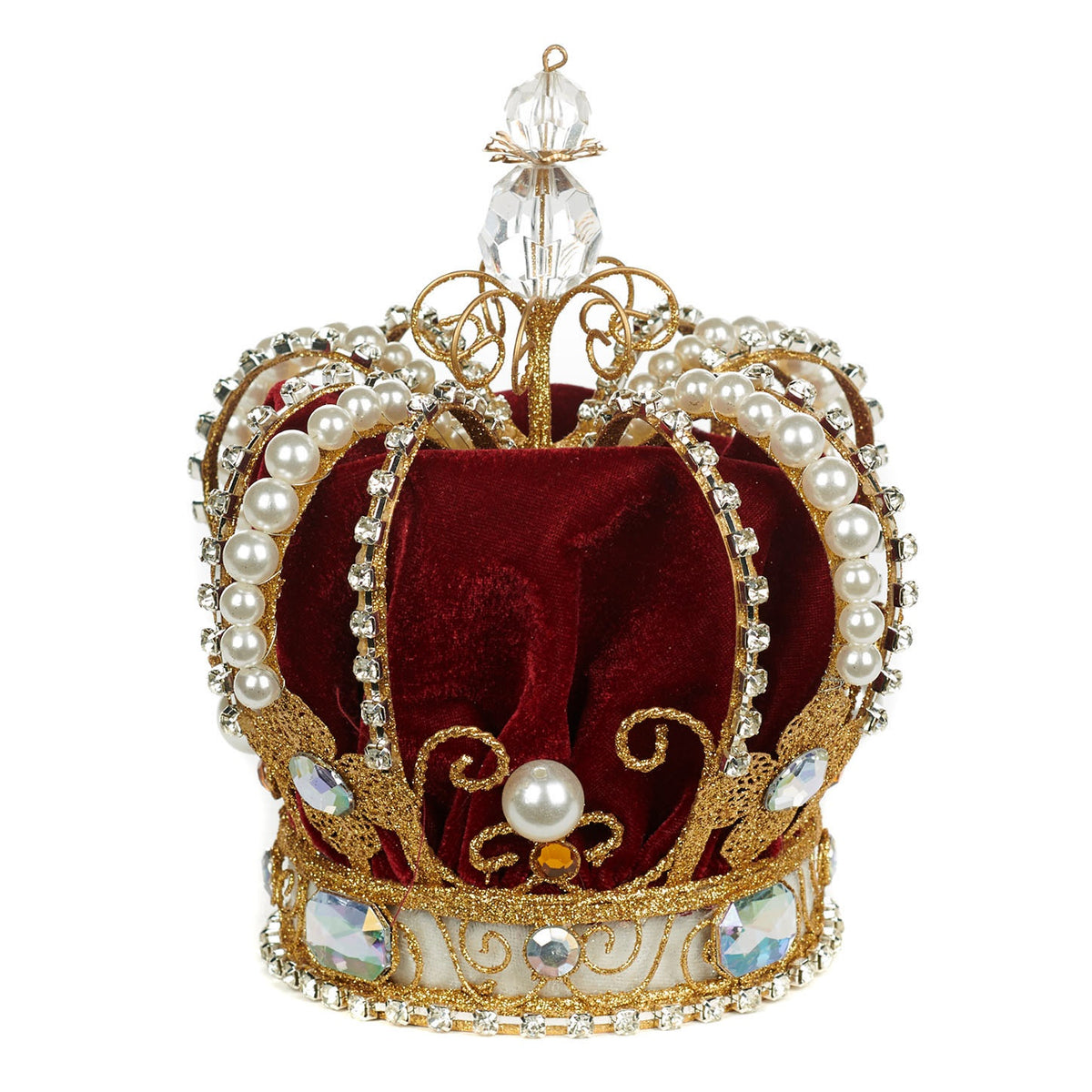 Coroana regala cu pietre,colectia jewel 22cm roșu / auriu