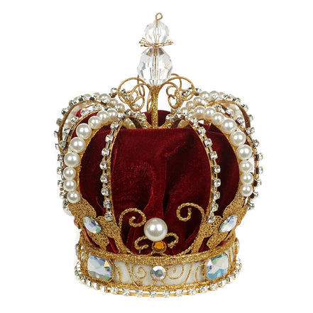 Coroana regala cu pietre,colectia jewel 22cm roșu / auriu