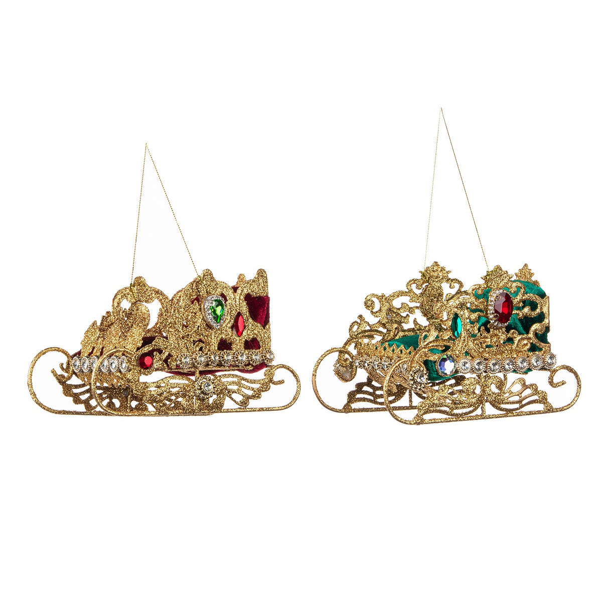 Set 2 Saniute colectia Jewel auriu/rosu 14cm