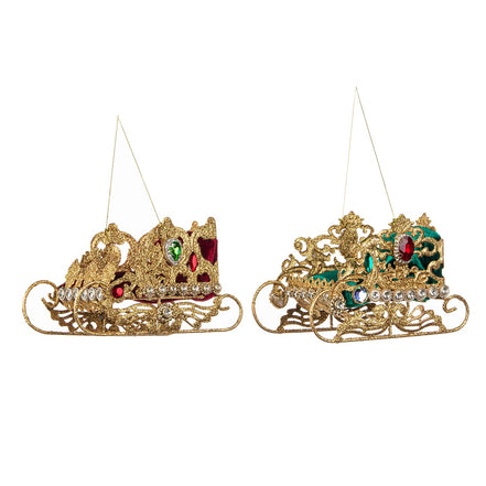 Set 2 Saniute colectia Jewel auriu/rosu 14cm