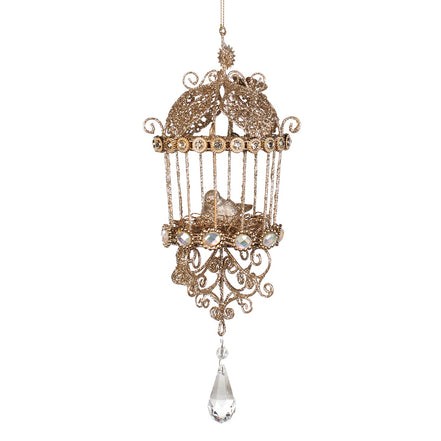 Glob pasare in colivie colectia jewel,auriu 23cm