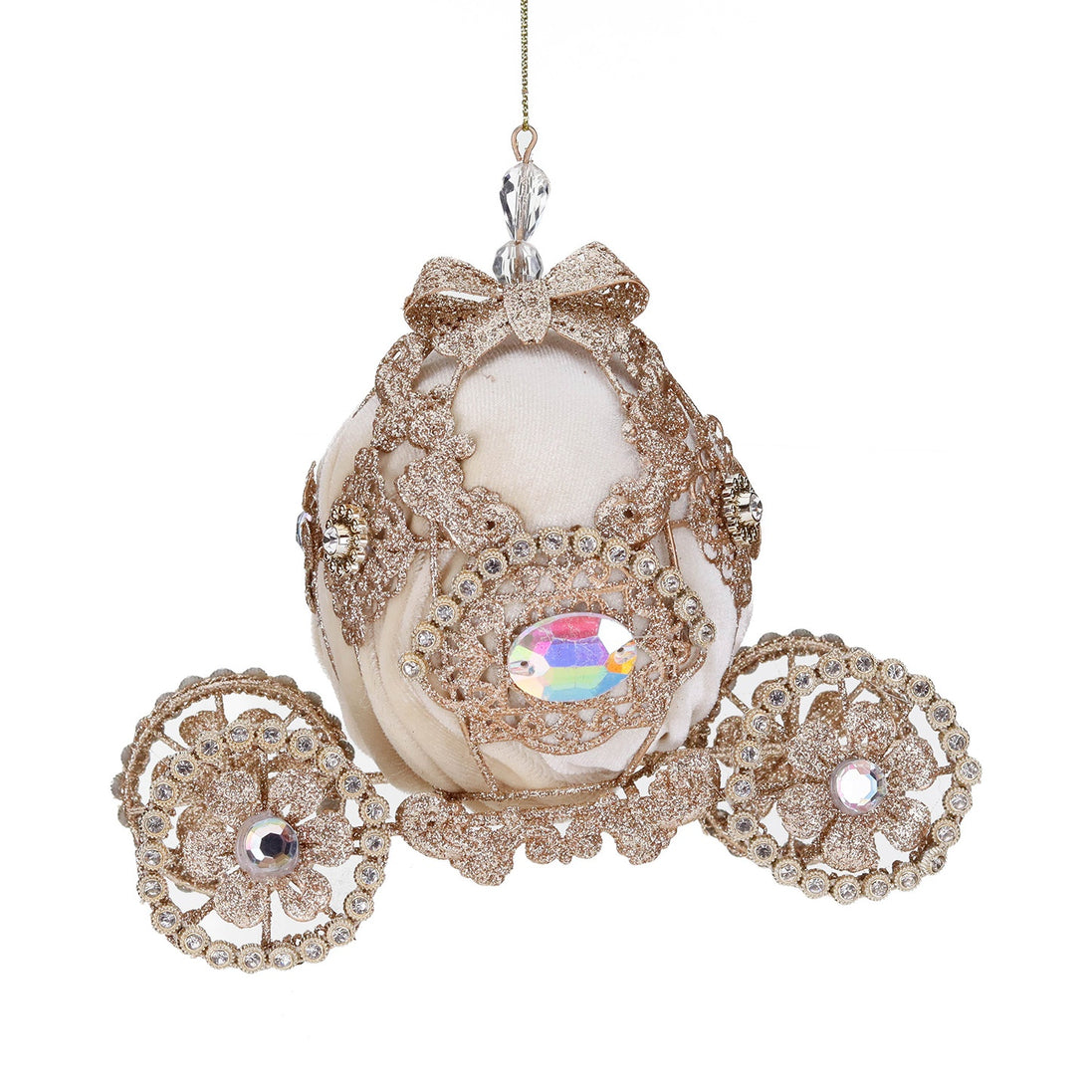 Caleasca din colectia jewel tip glob strălucitor, auriu/crem 20cm